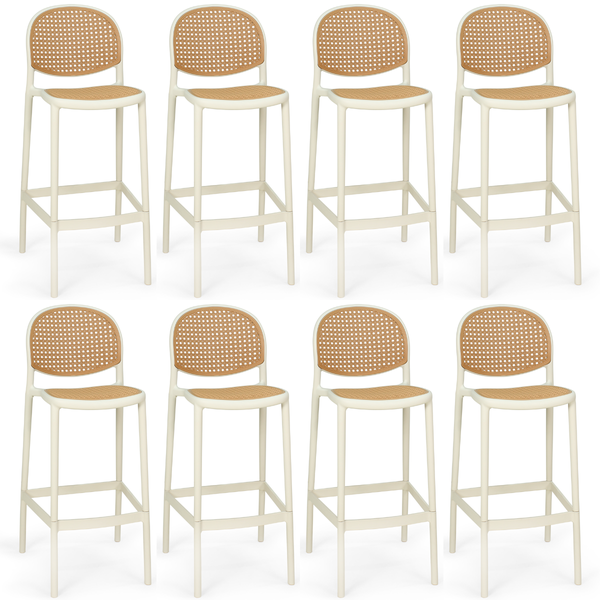 kit banqueta alta roma com encosto em polipropileno nude magazine decor 3