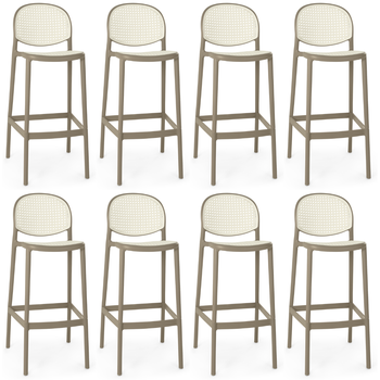 kit banqueta alta roma com encosto cinza magazine decor 4