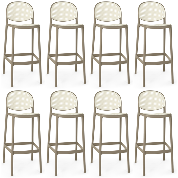 kit banqueta alta roma com encosto cinza magazine decor 4