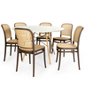 conjunto mesa de jantar redonda eiffel branca 120cm com 6 cadeiras roma magazine decor 2