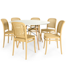 conjunto mesa de jantar redonda eiffel branca 120cm com 6 cadeiras roma magazine decor 3
