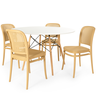 conjunto mesa de jantar redonda eiffel branca 120cm com 4 cadeiras roma magazine decor 2
