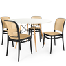 conjunto mesa de jantar redonda eiffel branca 120cm com 4 cadeiras roma magazine decor 4