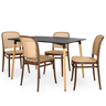 mesa de jantar retangular 4 lugares eiffel preta 120x80 com cadeira roma magazine decor 1