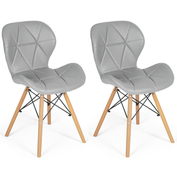 kit cadeira de jantar estofada slim wood cinza magazine decor 2