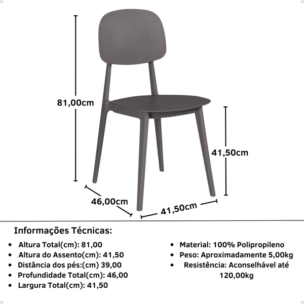 cadeira de jantar italia cinza magazine decor medidas