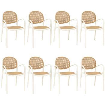 kit cadeira de jantar roma com braco bege magazine decor 5