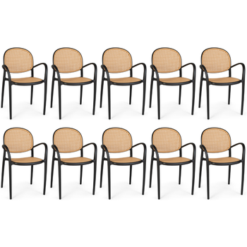 kit cadeira de jantar roma com braco preta magazine decor 1