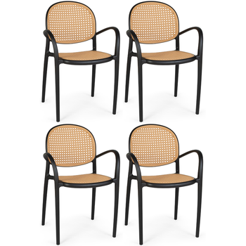 kit cadeira de jantar roma com braco preta magazine decor 3