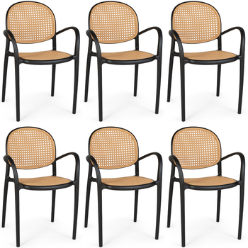 kit cadeira de jantar roma com braco preta magazine decor 4