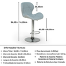 banqueta alta slim com base giratoria e regulagem de altura cor cinza magazine decor