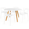 conjunto mesa de jantar redonda laura 100cm branca com 4 cadeiras allegra 4