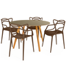 conjunto mesa de jantar redonda laura 100cm natural com 4 cadeiras allegra 8