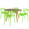 conjunto mesa de jantar redonda laura 100cm natural com 4 cadeiras allegra 13