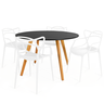 conjunto mesa de jantar redonda laura 100cm preta com 4 cadeiras allegra 4