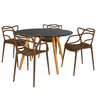 conjunto mesa de jantar redonda laura 100cm preta com 4 cadeiras allegra 8