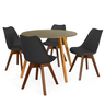 conjunto mesa de jantar redonda laura 100cm natural com 4 cadeiras leda vertice 1