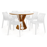conjunto mesa de jantar redonda cecilia 120cm branca com 4 cadeiras gruvyer 3