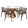 conjunto mesa de jantar redonda cecilia 120cm branca com 4 cadeiras gruvyer 6