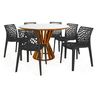 conjunto mesa de jantar redonda cecilia 120cm branca com 4 cadeiras gruvyer 9