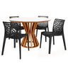 conjunto mesa de jantar redonda cecilia 120cm branca com 4 cadeiras gruvyer 8