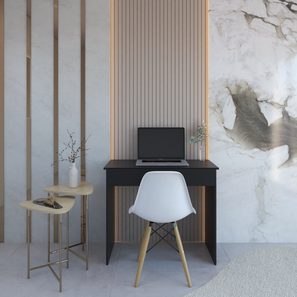 mesa escrivaninha office compacta com 1 gaveta preta magazine decor 1