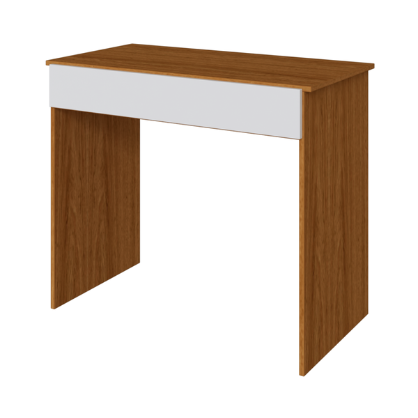 mesa escrivaninha office compacta com 1 gaveta natural e branco magazine decor 1