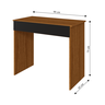 mesa escrivaninha office compacta com 1 gaveta natural e preto 2
