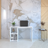 mesa escrivaninha home office com 3 nichos branco magazine decor 1