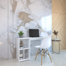 mesa escrivaninha home office com 3 nichos branco magazine decor 2