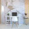 mesa escrivaninha home office com 3 nichos branco magazine decor 3
