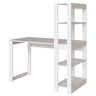 mesa escrivaninha moderna multifuncional com estante 4 prateleiras branca magazine decor 1