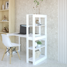 mesa escrivaninha moderna multifuncional com estante 4 prateleiras branca magazine decor 3
