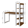 mesa escrivaninha moderna multifuncional com estante 4 prateleiras branca e natural magazine decor 2
