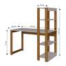 mesa escrivaninha moderna multifuncional com estante 4 prateleiras natural e branco magazine decor 2