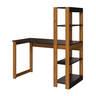 mesa escrivaninha moderna multifuncional com estante 4 prateleiras natural e preto magazine decor 1