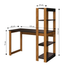 mesa escrivaninha moderna multifuncional com estante 4 prateleiras natural e preto magazine decor 2