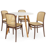 conjunto mesa de jantar redonda laura 100cm branca com 4 cadeiras roma 3