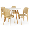 conjunto mesa de jantar redonda laura 100cm branca com 4 cadeiras roma 4