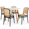 conjunto mesa de jantar redonda laura 100cm branca com 4 cadeiras roma 5