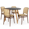 conjunto mesa de jantar redonda laura 100cm preta com 4 cadeiras roma 5