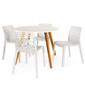 conjunto mesa de jantar redonda laura 100cm branca com 4 cadeiras gruvyer 3