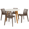 conjunto mesa de jantar redonda laura 100cm branca com 4 cadeiras gruvyer 5