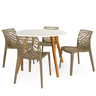 conjunto mesa de jantar redonda laura 100cm branca com 4 cadeiras gruvyer 7
