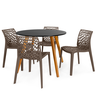 conjunto mesa de jantar redonda laura 100cm preta com 4 cadeiras gruvyer 5