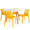 conjunto mesa de jantar redonda laura 120cm branca com 4 cadeiras gruvyer 2