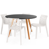 conjunto mesa de jantar redonda laura 120cm preta com 4 cadeiras gruvyer 3
