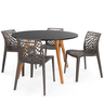 conjunto mesa de jantar redonda laura 120cm preta com 4 cadeiras gruvyer 5