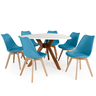 conjunto mesa de jantar organica nina 120cm branca com 6 cadeiras leda 5