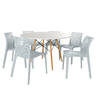 conjunto mesa de jantar redonda eiffel branca 100cm com 6 cadeiras gruvyer magazine decor 1